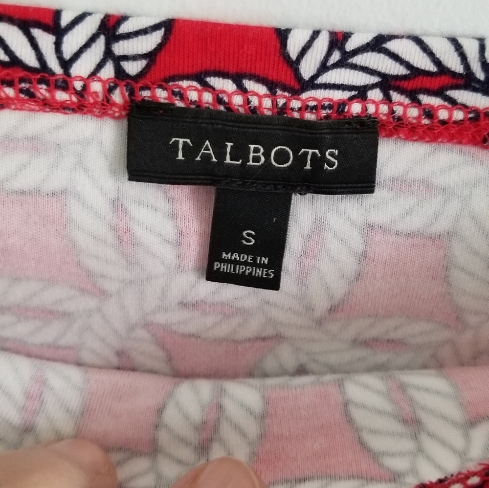 Talbots Top Red Nautical Rope Pattern Top - Picture 2 of 3